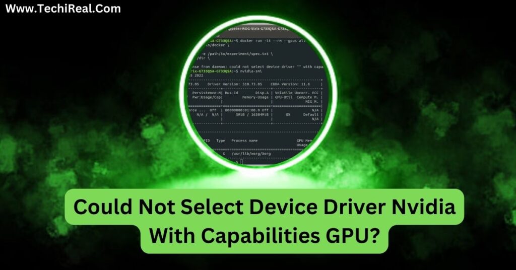 Could Not Select Device Driver Nvidia With Capabilities GPU?